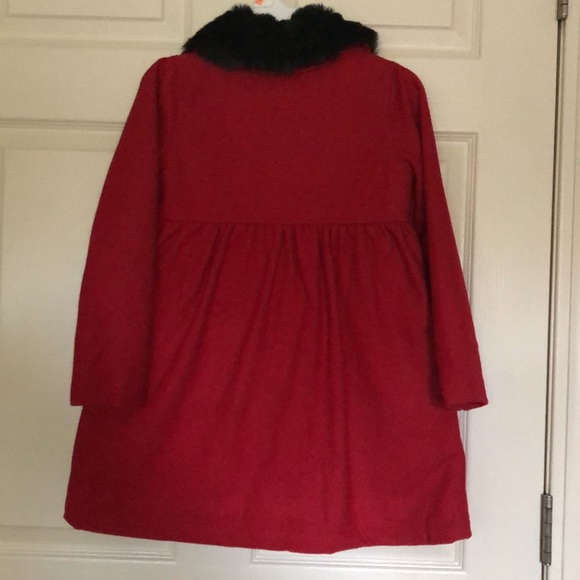 NWT Hartstrings faux fur red wool coat 6X - Picture 5 of 9